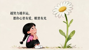 可爱女孩与花花