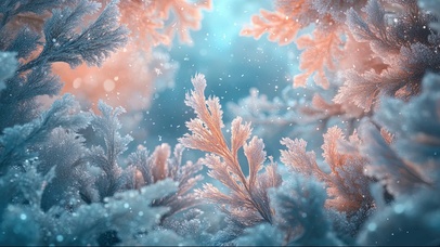 微观冬日梦幻清新雪花