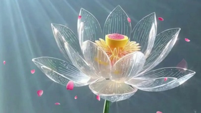 白色荷花唯美治愈炫酷神圣