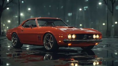 雨夜公路上炫酷的车