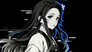 黑白赛博故障祢豆子