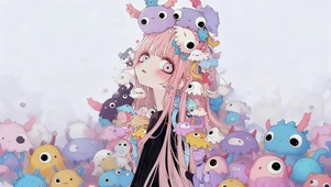 可爱女孩和萌宠