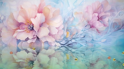 唯美花卉ai插画