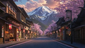 静谧雪山小镇静谧街道
