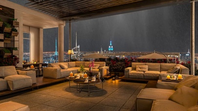 4K雨天都市夜景