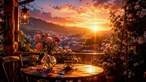 花园夕照