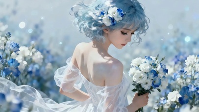 4K 治愈系花田插画