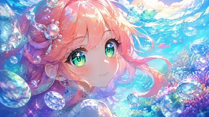 海底梦幻粉发二次元少女