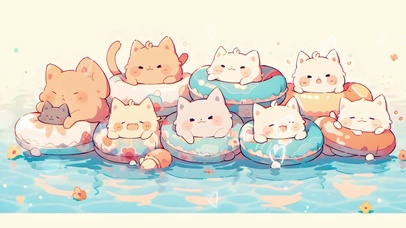 萌宠们的泳池派对