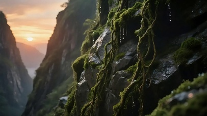 清新绿色高山流水