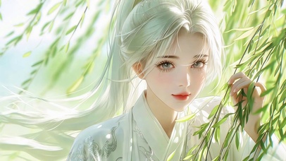 高马尾汉服女孩