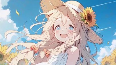 可爱的向日葵女孩