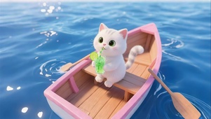 可爱冷饮萌猫