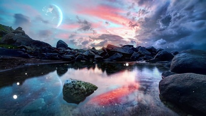 大海晚霞唯美夕阳