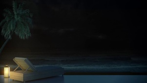 夜间海上的风暴