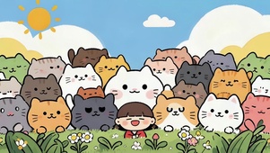 可爱一群猫咪