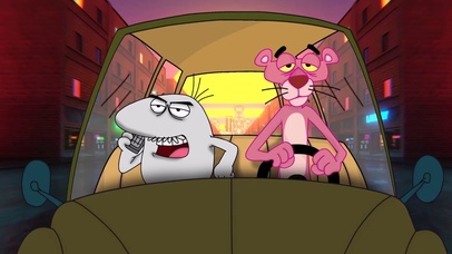 粉红顽皮豹开车