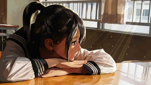 趴在桌子上女孩