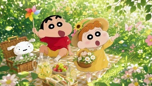 蜡笔小新春日野餐