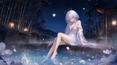 泡温泉的莫宁