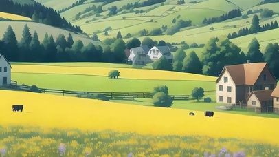 白云花草树木带鱼屏