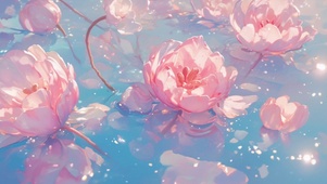水中粉色小花