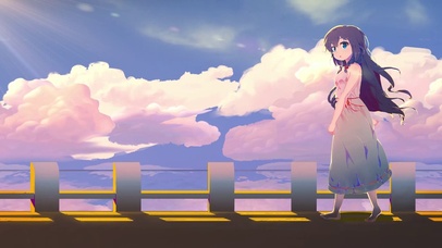 走在海边的女孩