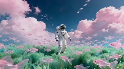 鱼群中遨游
