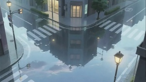 静谧雨天城市街道