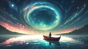 唯美星空湖面