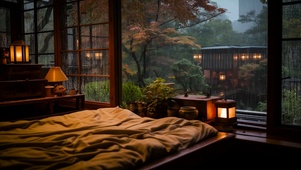 雨天安静别墅木屋
