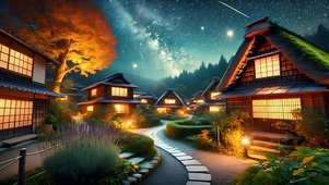 安静的夜晚村庄