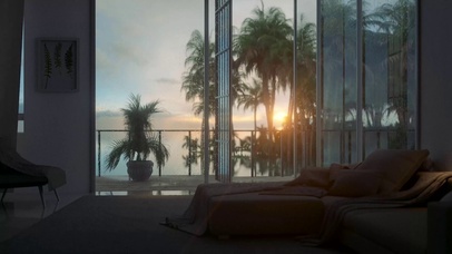 夕阳雨天海景房