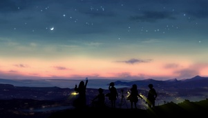 山顶夜空流星