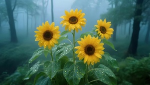 雨天的向日葵