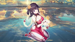旗袍少女贺年
