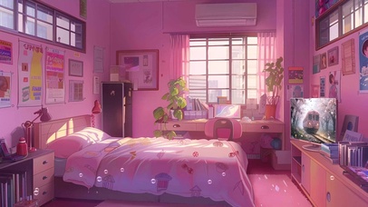 樱花树木房间