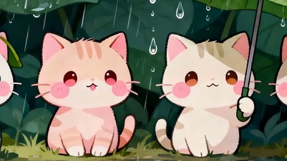 可爱猫咪带鱼屏