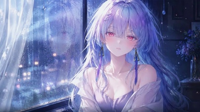 雨夜窗边少女莫宁