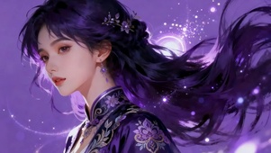 古典气质紫发美女