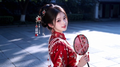 红衣美女