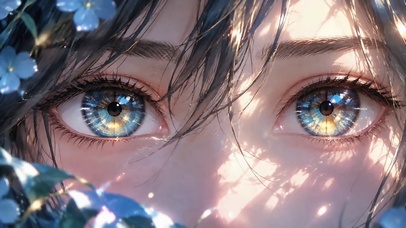 蓝色系眨眼