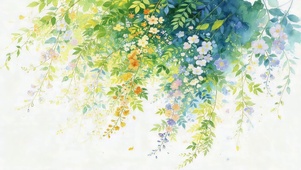 唯美绿叶鲜花