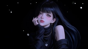 纯欲长发甜美女孩