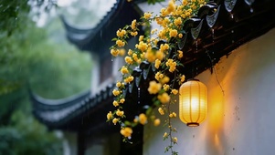墙角的鲜花