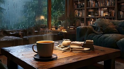 窗外暴雨带鱼屏