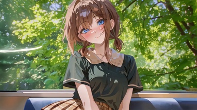 绿意窗前的 JK 少女