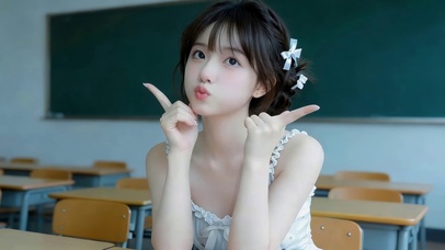 教室里可爱女孩