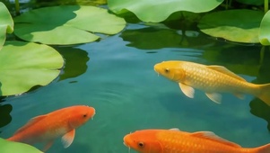 夏天荷叶带鱼屏