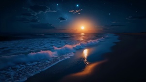 月光海浪